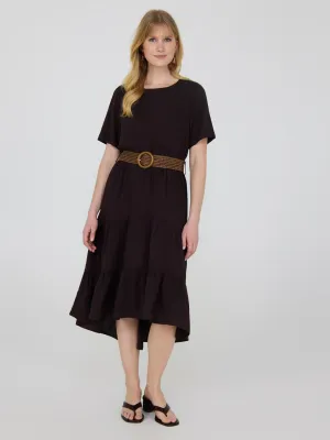 Short Sleeve Tiered Midi Dress Subtle Elegance Gallery Tour