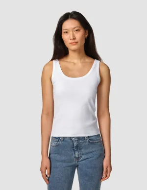 Rib Tank Top White Trend Base HypoallergenicMaterial