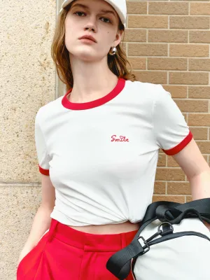 Contrast Cotton Blend T-shirt EcoFriendlyMaterial