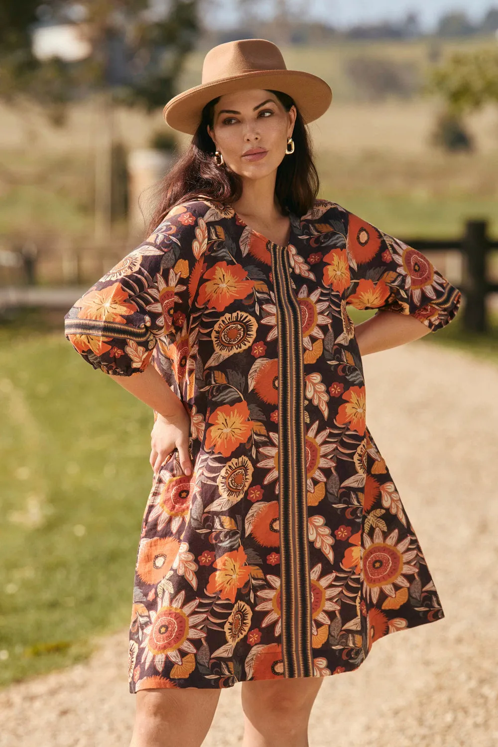Hazel Short Dress in Abigail Soft Motion WearResistantHem