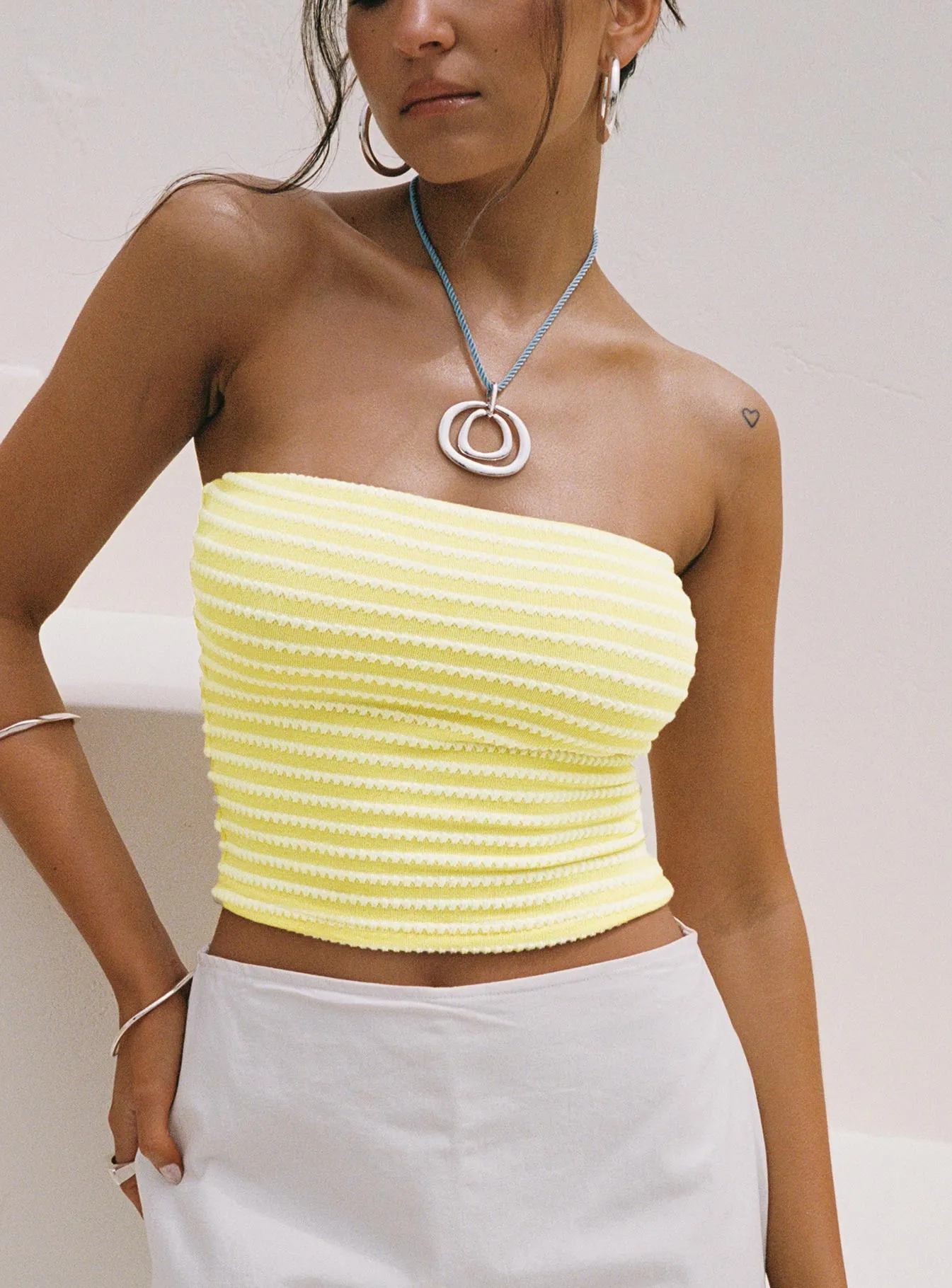 Millert Tube Top Yellow Relaxed Dress