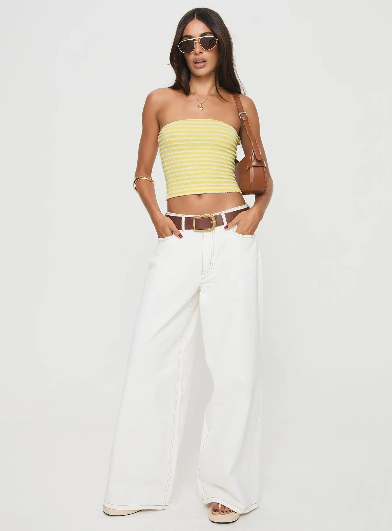 Millert Tube Top Yellow Layered Collar