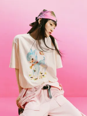 Easy Layer HOT SALE Cartoon Print Cotton T-shirt