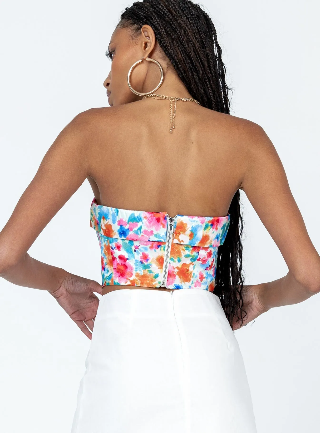 Perabo Strapless Top Floral Seamless construction ErgonomicSleeves