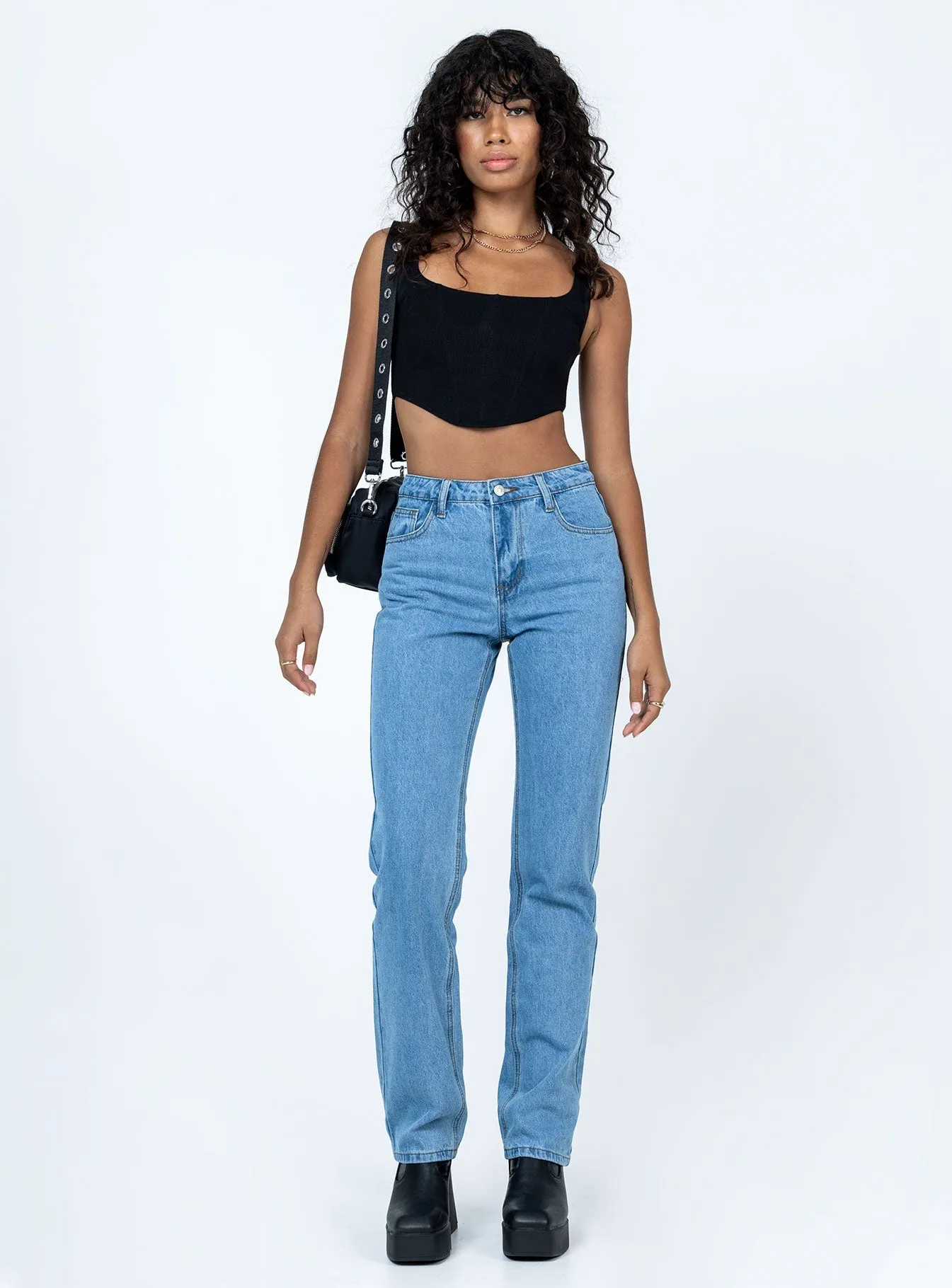 Hewie Mom Jeans Denim Simple Style