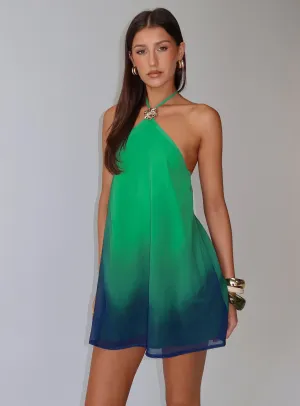 Bold Fashion Nichole Halter Mini Dress Green