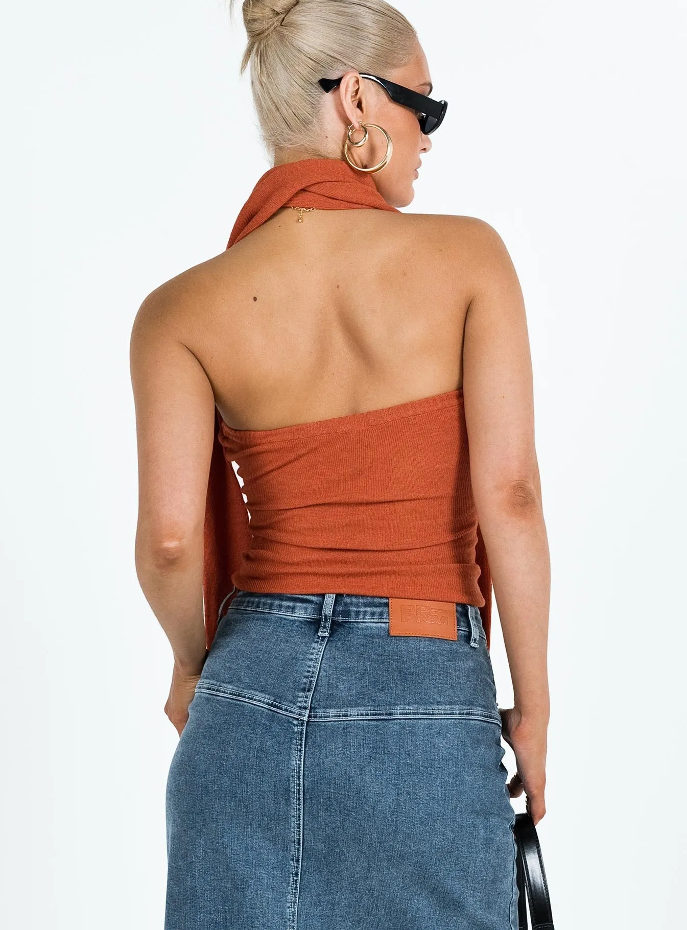 Styles Two Piece Top Orange Midweight Texture