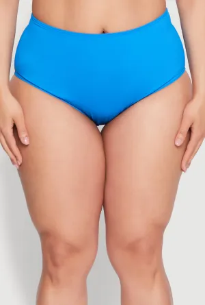 Non Irritating Tags Supportive Underband Water Resistant Closures Plus Size Swim High Waist Bikini Bottoms