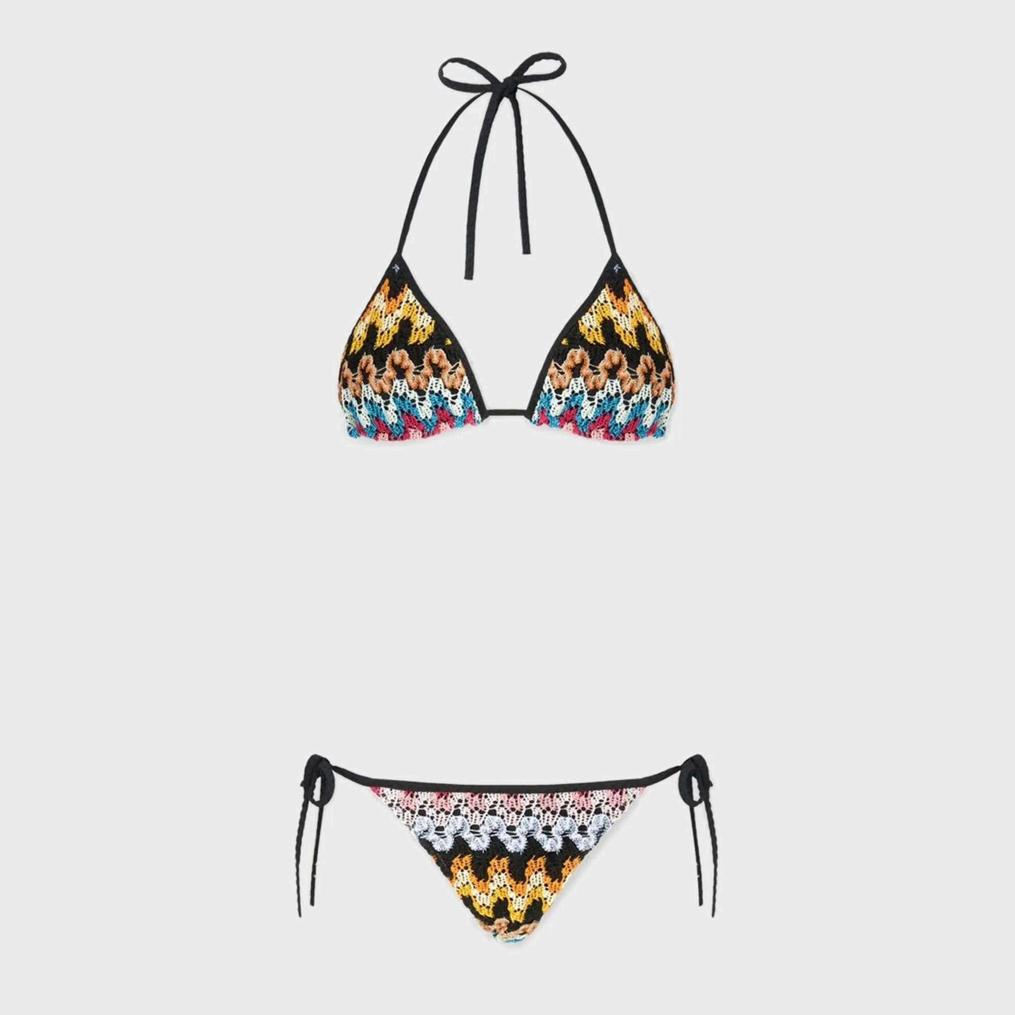 Adjustable Ties Design Missoni Bikini - Multicolor Dark Base