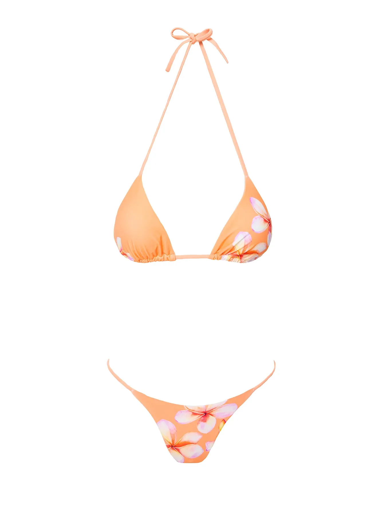 Adjustable Ties Design Tali Bikini Bottoms Orange Frangipani