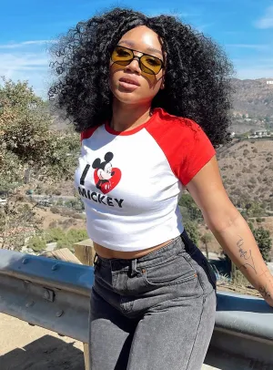 Disney I Love Mickey Tee White / Red Travel Friendly