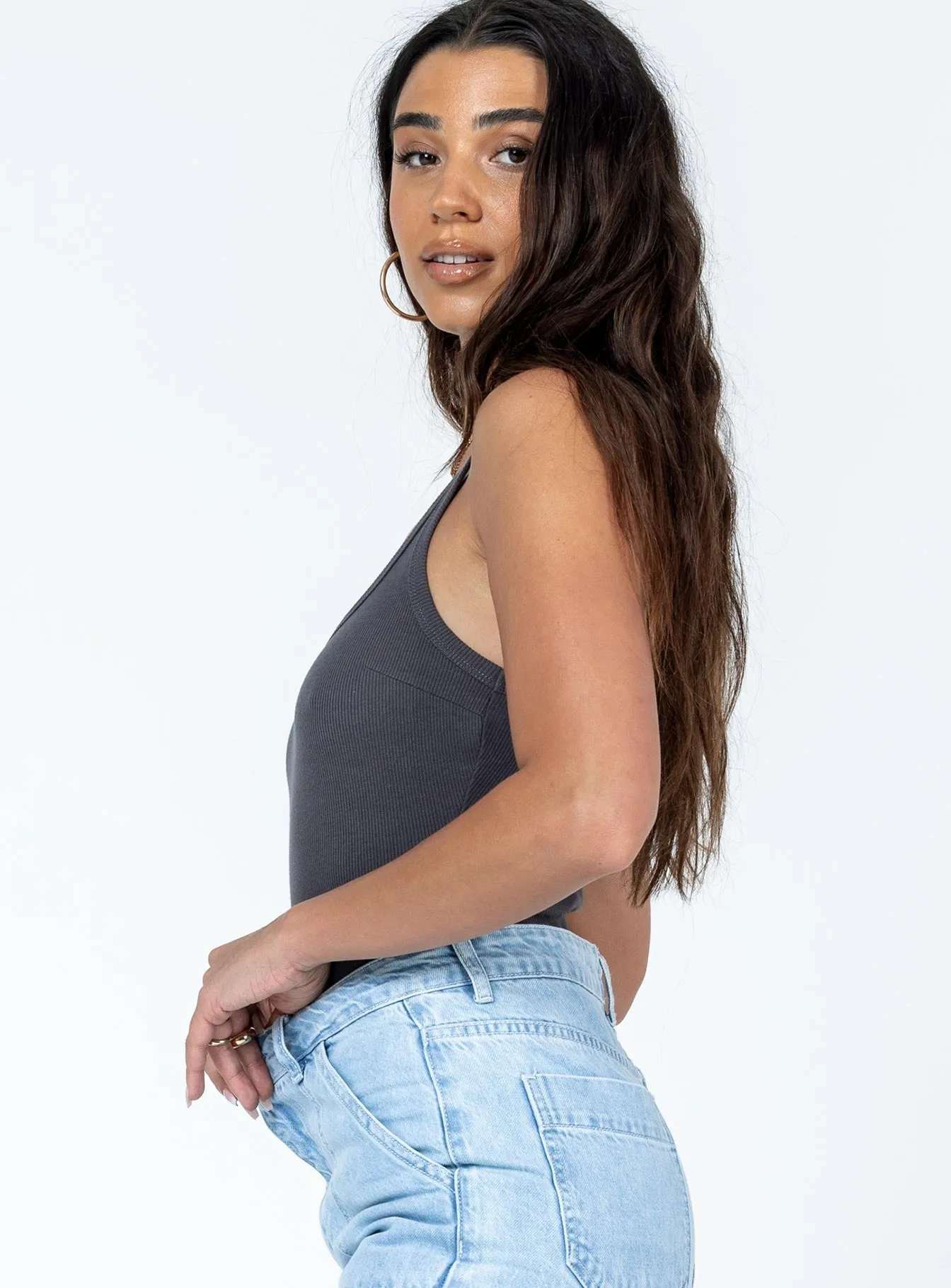 Camellia Bodysuit Slate Grey Loose Classic
