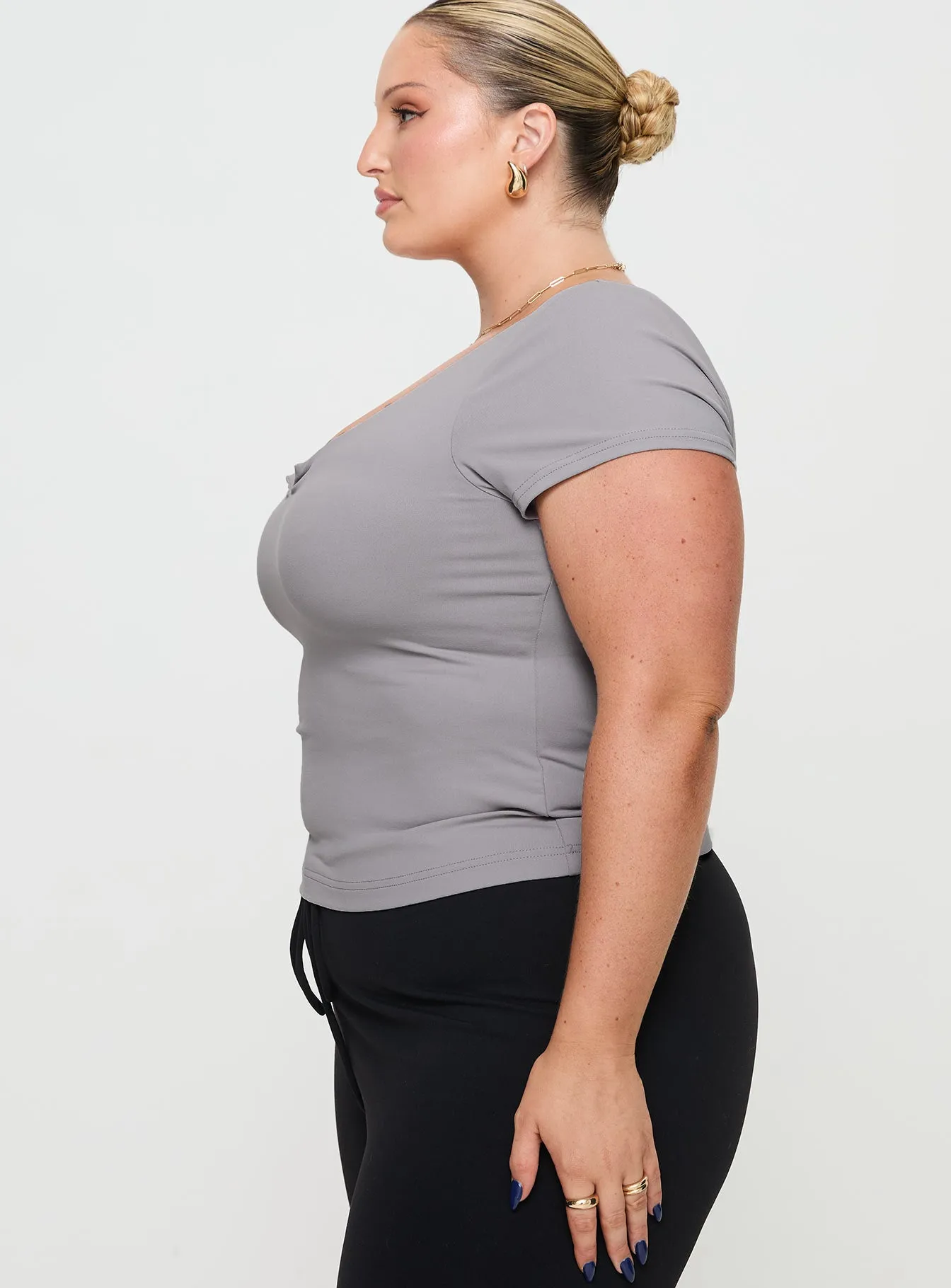 Serenie Top Grey Curve Relaxed Look cyber monday