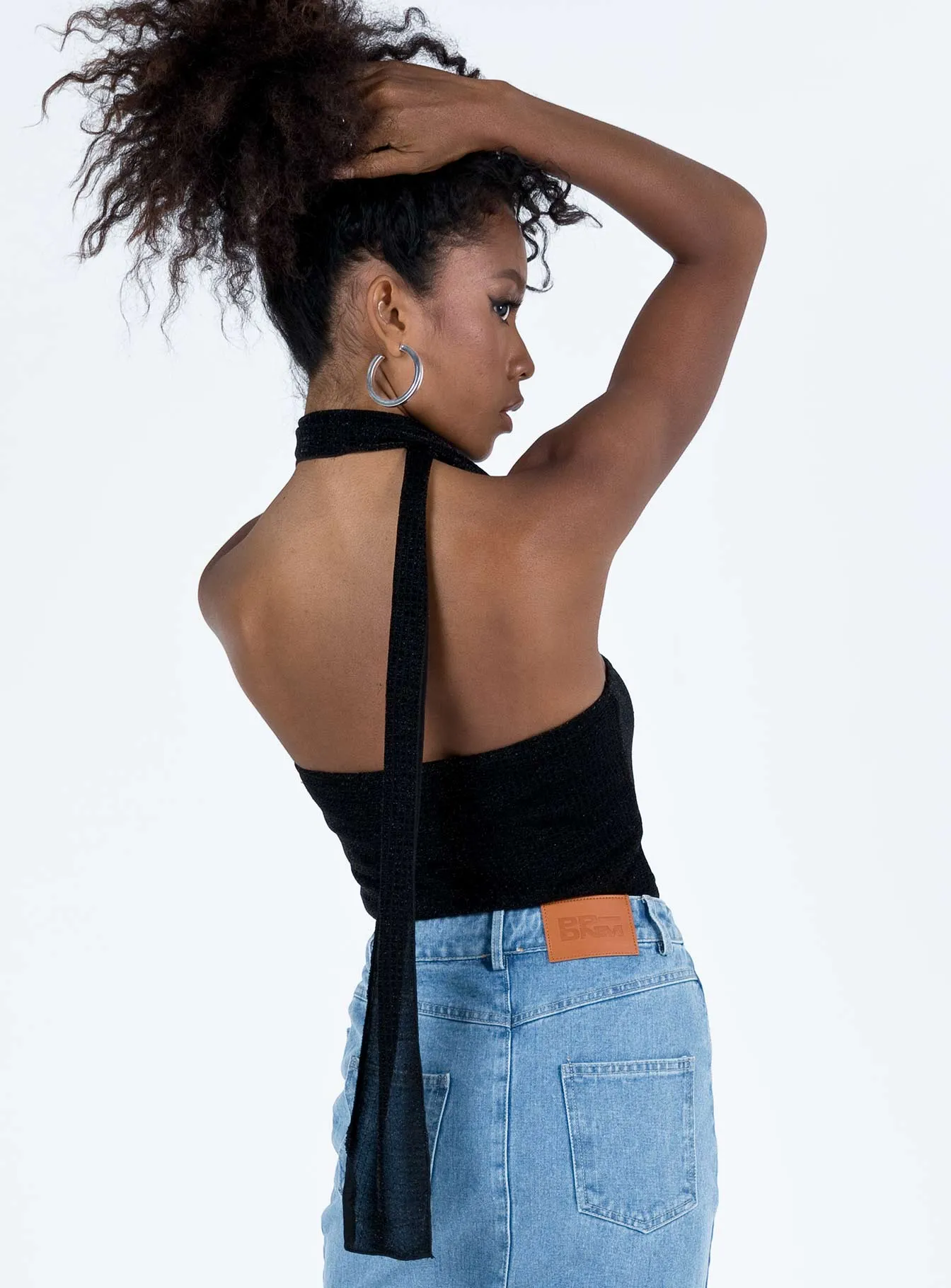 Soft Cotton Tunic top Zilber Scarf Tube Top Black