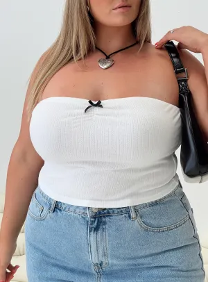 Tari Tube Top White Curve SeamlessSidePanels