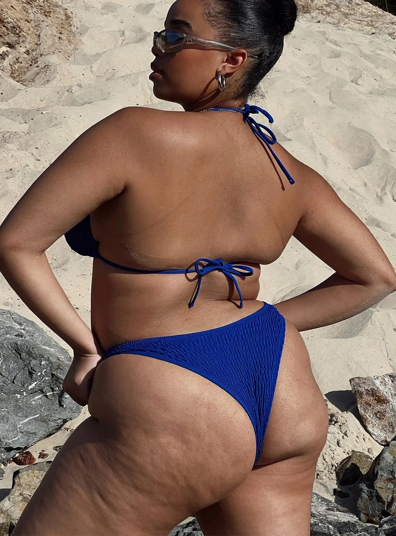 Quick Drying Technology Breathable Inner Layer Blanca Bikini Bottoms Blue Curve
