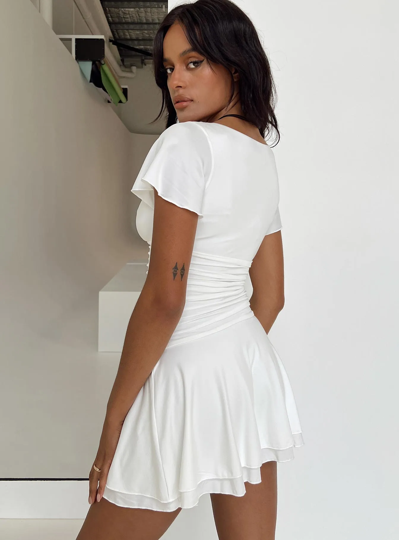 Secure fastening Canino Mini Dress White