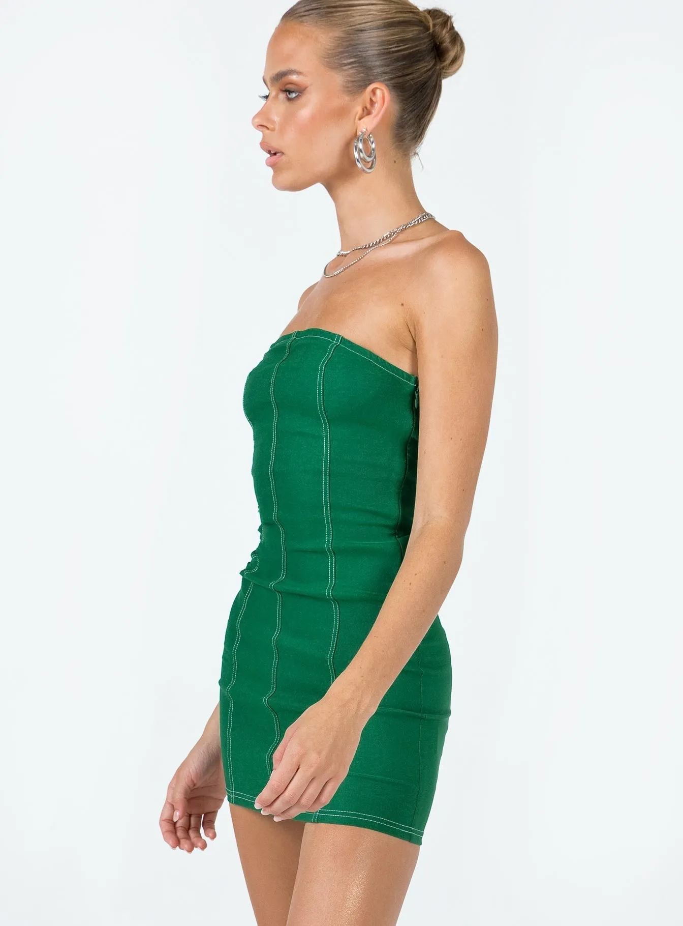 Charming Detail Cinder Mini Dress Green
