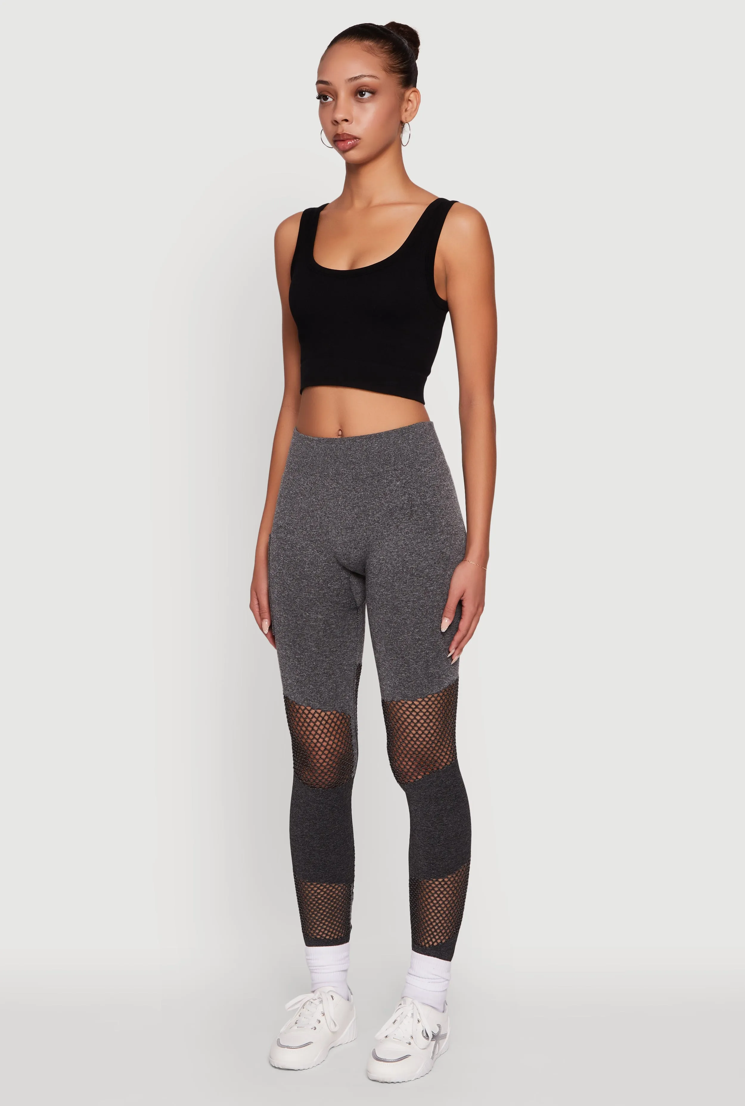 Laser Cut Color Block Leggings with Cell Phone Pocket All Fitwear