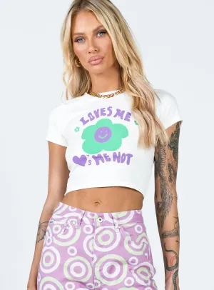 Love Me Not Cropped Tee White ZeroDistressFinish Sports Outfit
