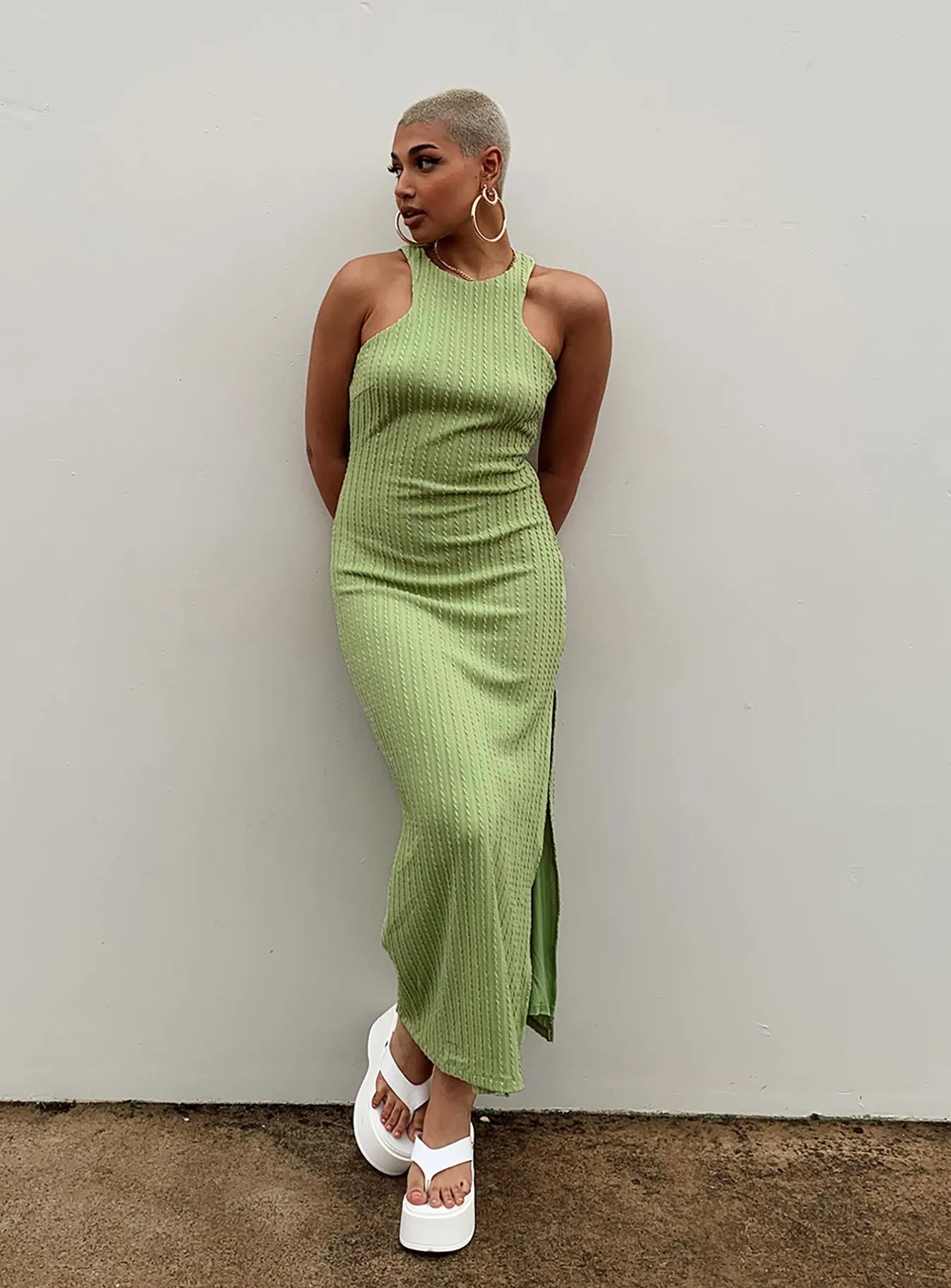 Light and breathable fabric Elegant formal maxi Kamala Maxi Dress Green