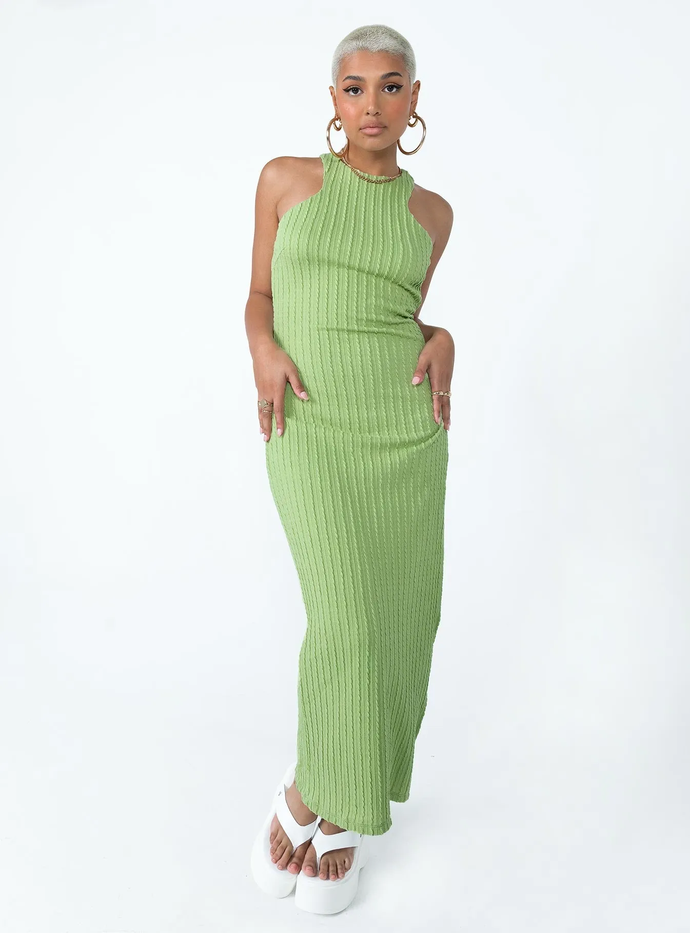 Print Art Canvas Glow Kamala Maxi Dress Green