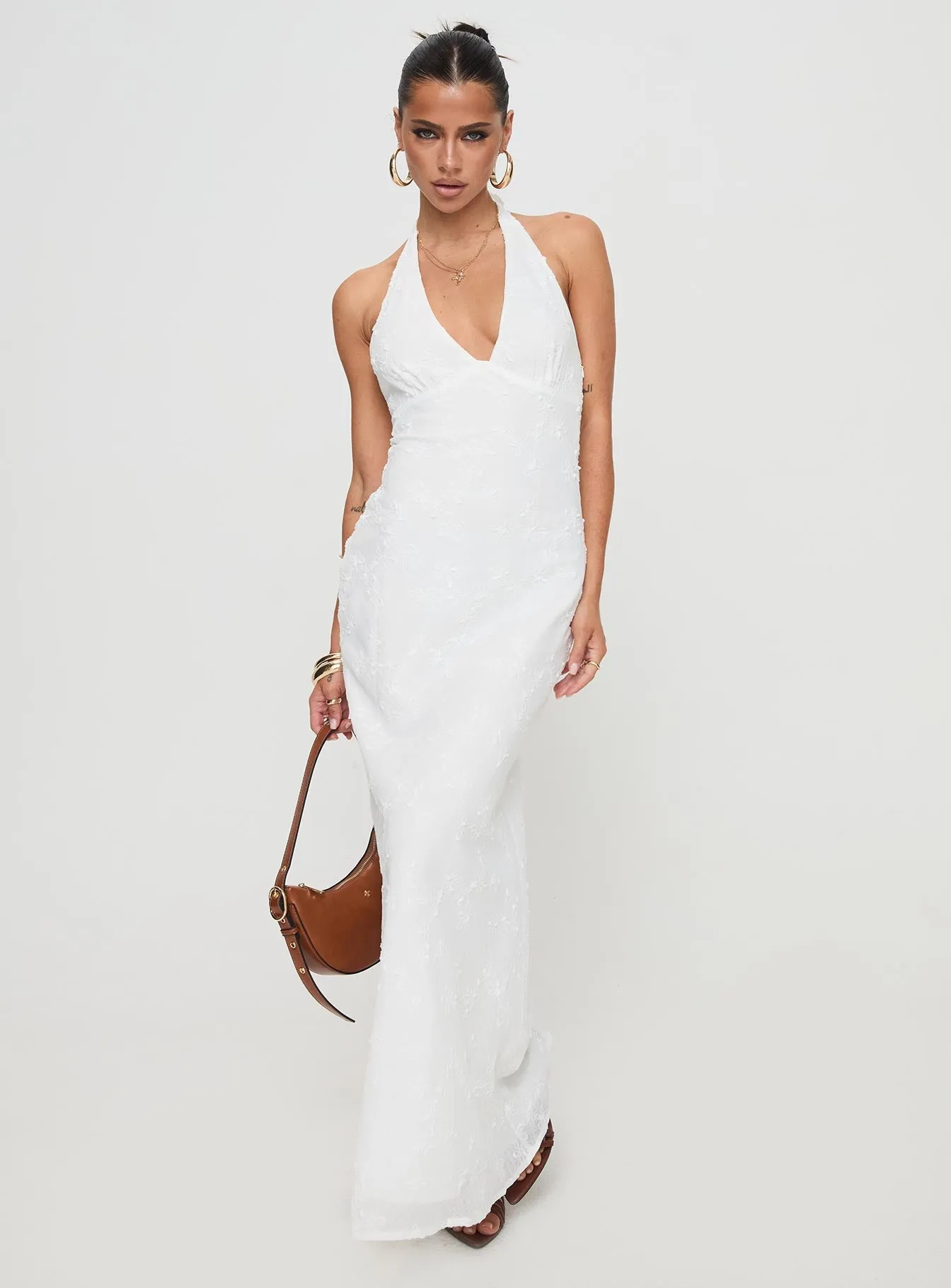 Koral Maxi Dress White Calm River Bridge Walk