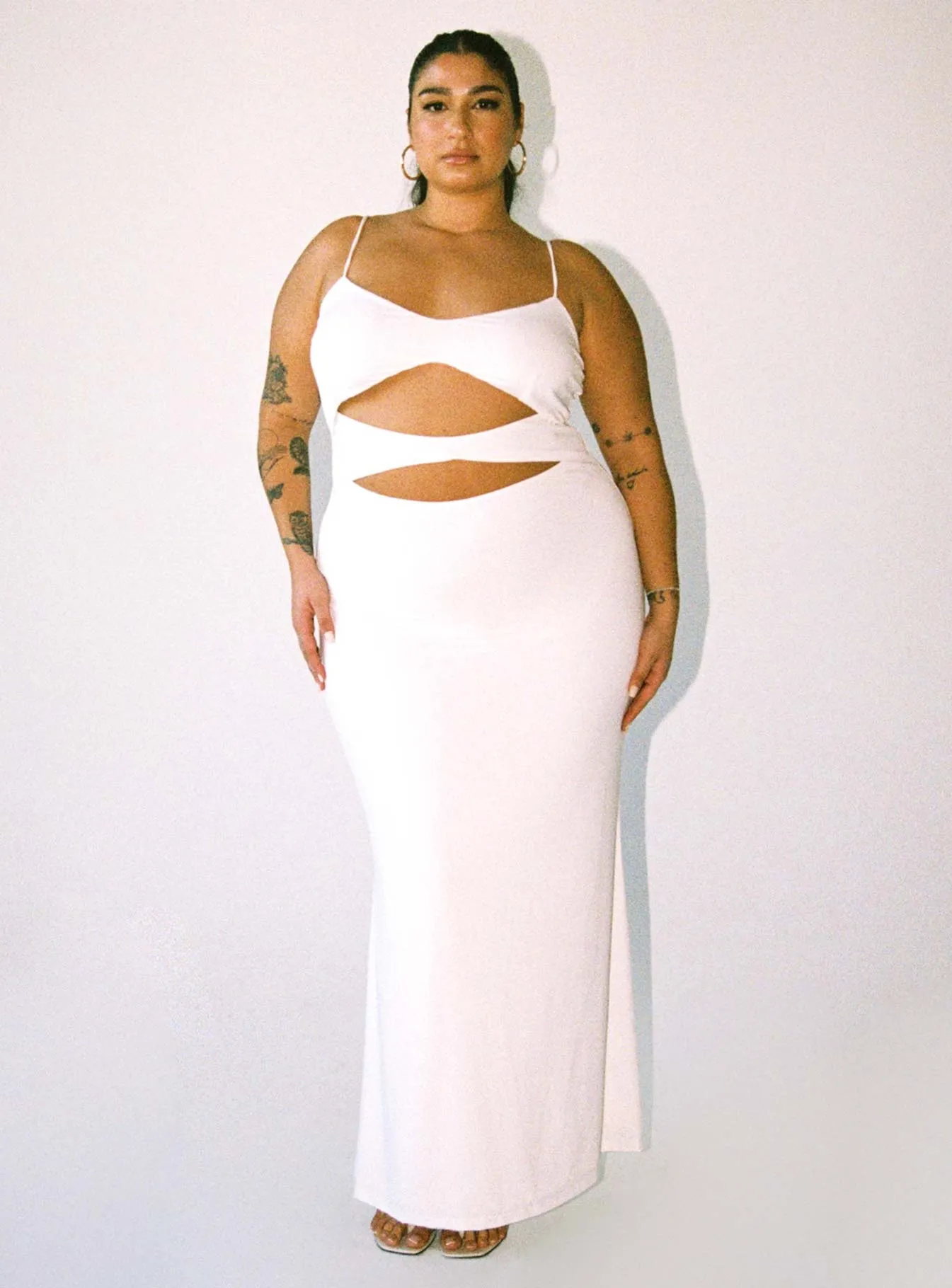 Glass Glow Maci Maxi Dress White Curve