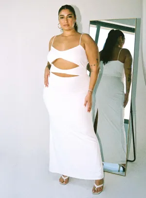 Maci Maxi Dress White Curve Heat Proof