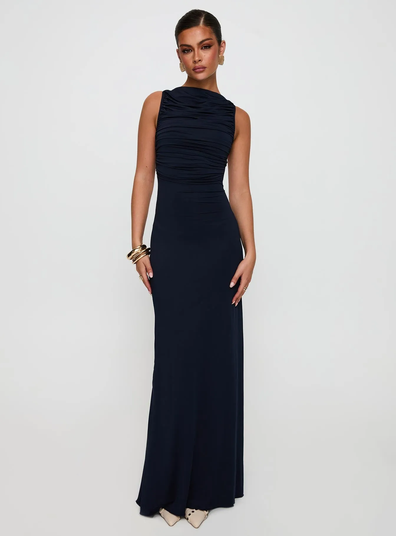 dreamy vibe Hall Glow Undeniable Cut Out Maxi Dress Navy