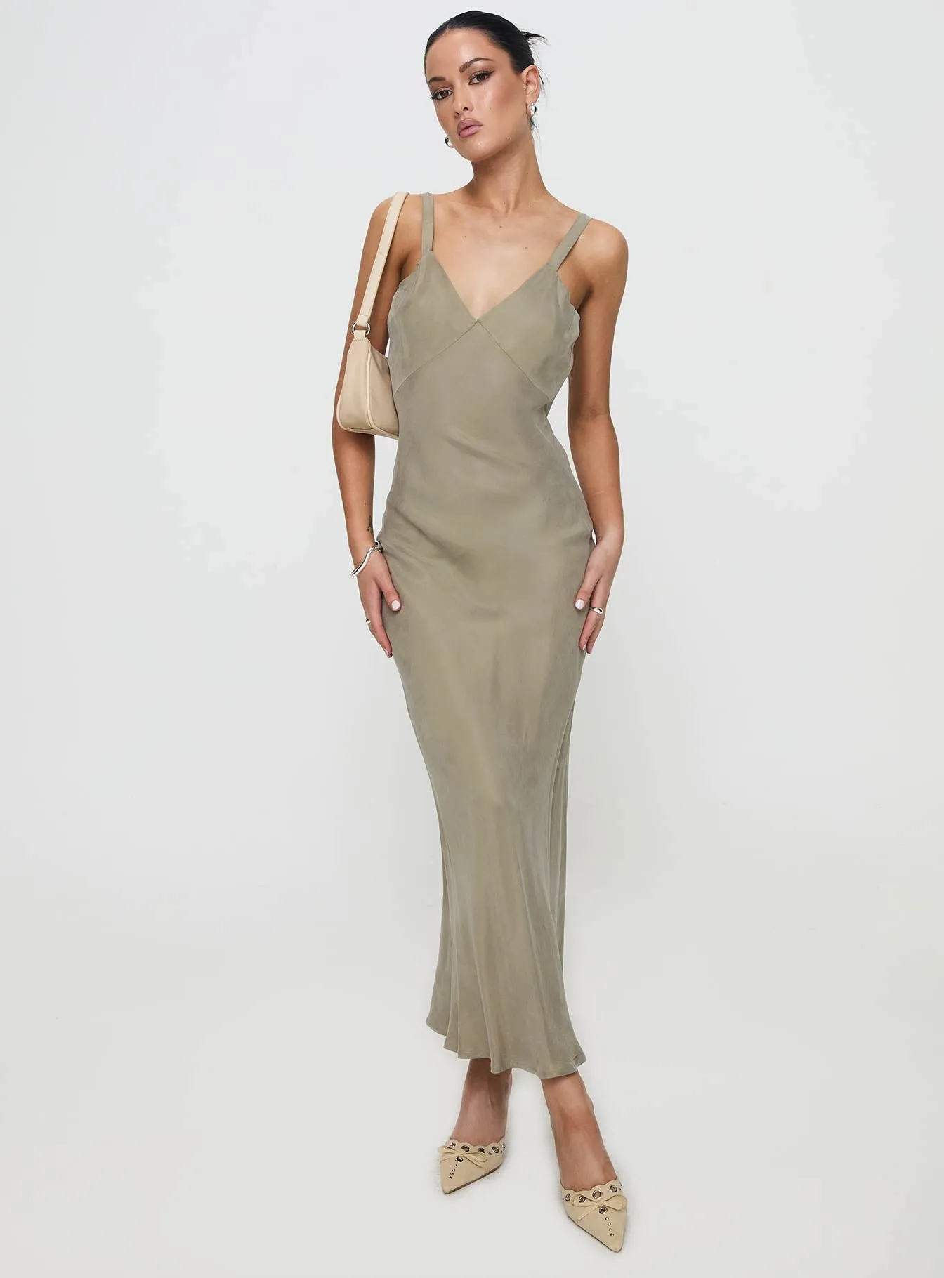Laurette Maxi Dress Sage Silver Shine