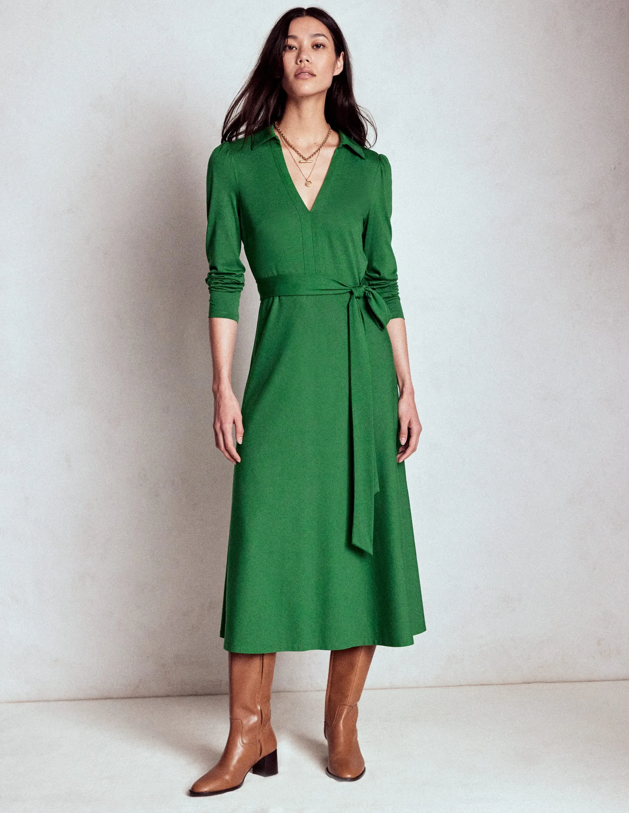 VIP Area Imogen Collared Jersey Dress-Eden
