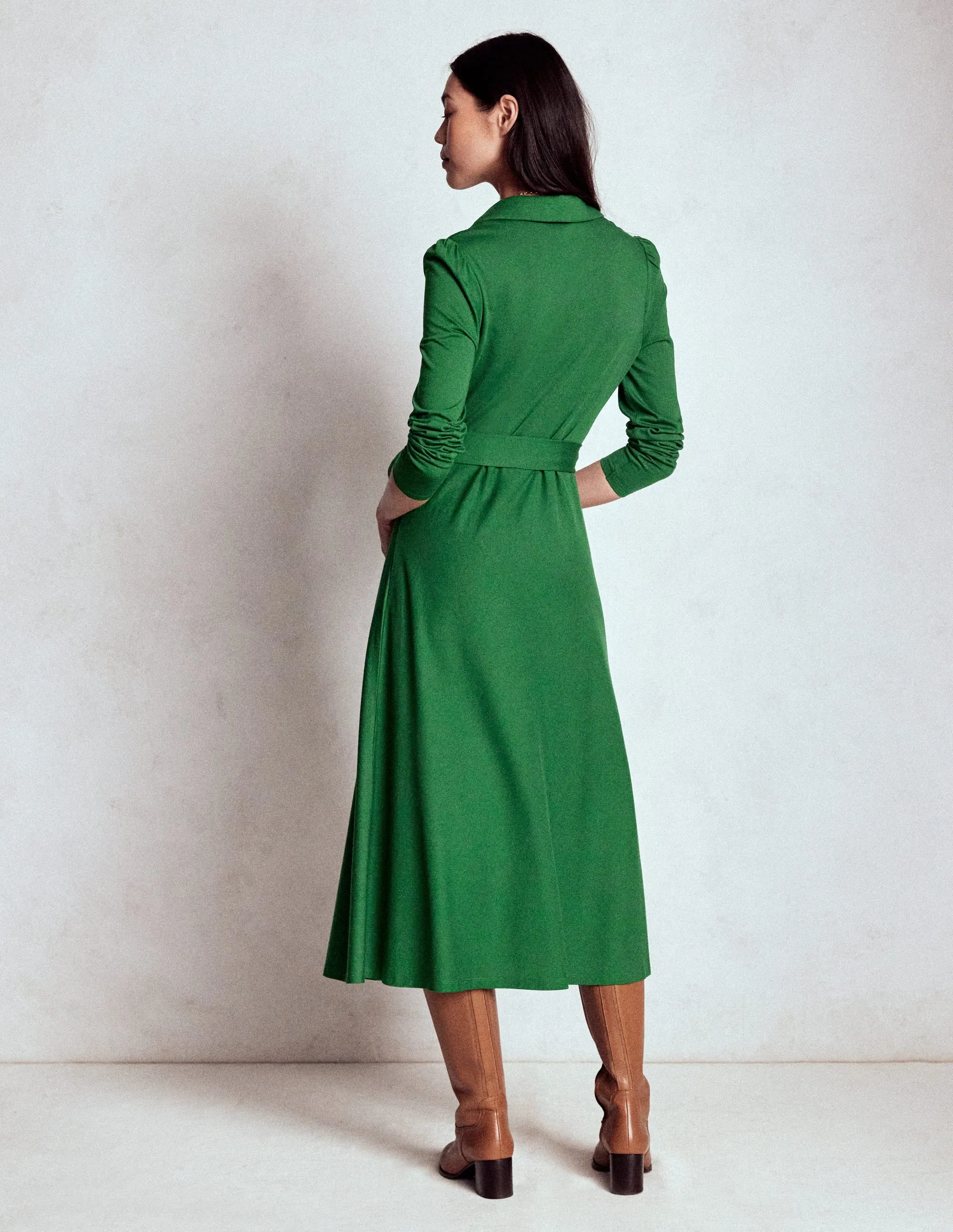 Imogen Collared Jersey Dress-Eden Inner Glow
