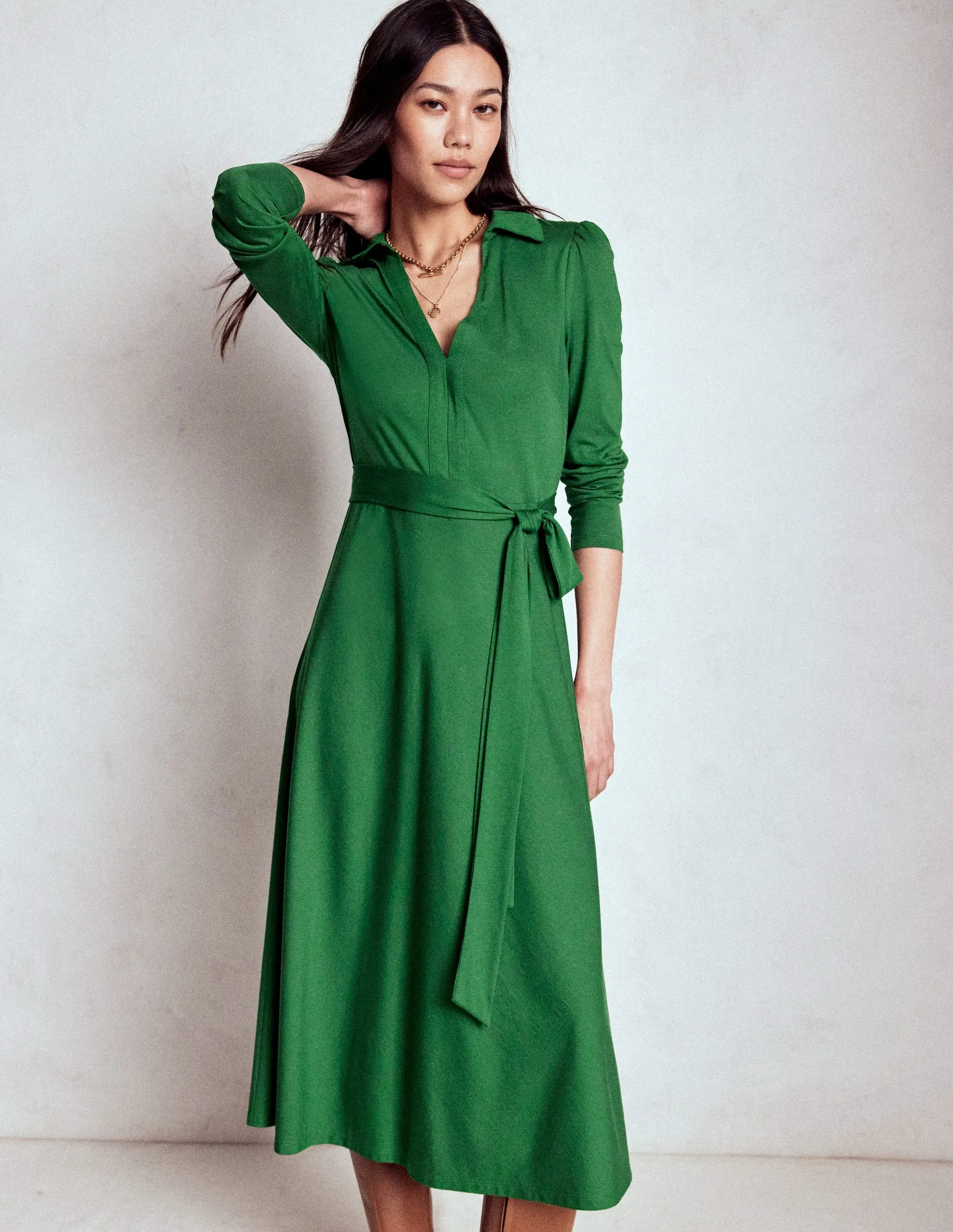 Gentle Power Imogen Collared Jersey Dress-Eden