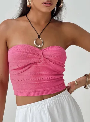 Reflective Trims Caridi Knit Top Pink
