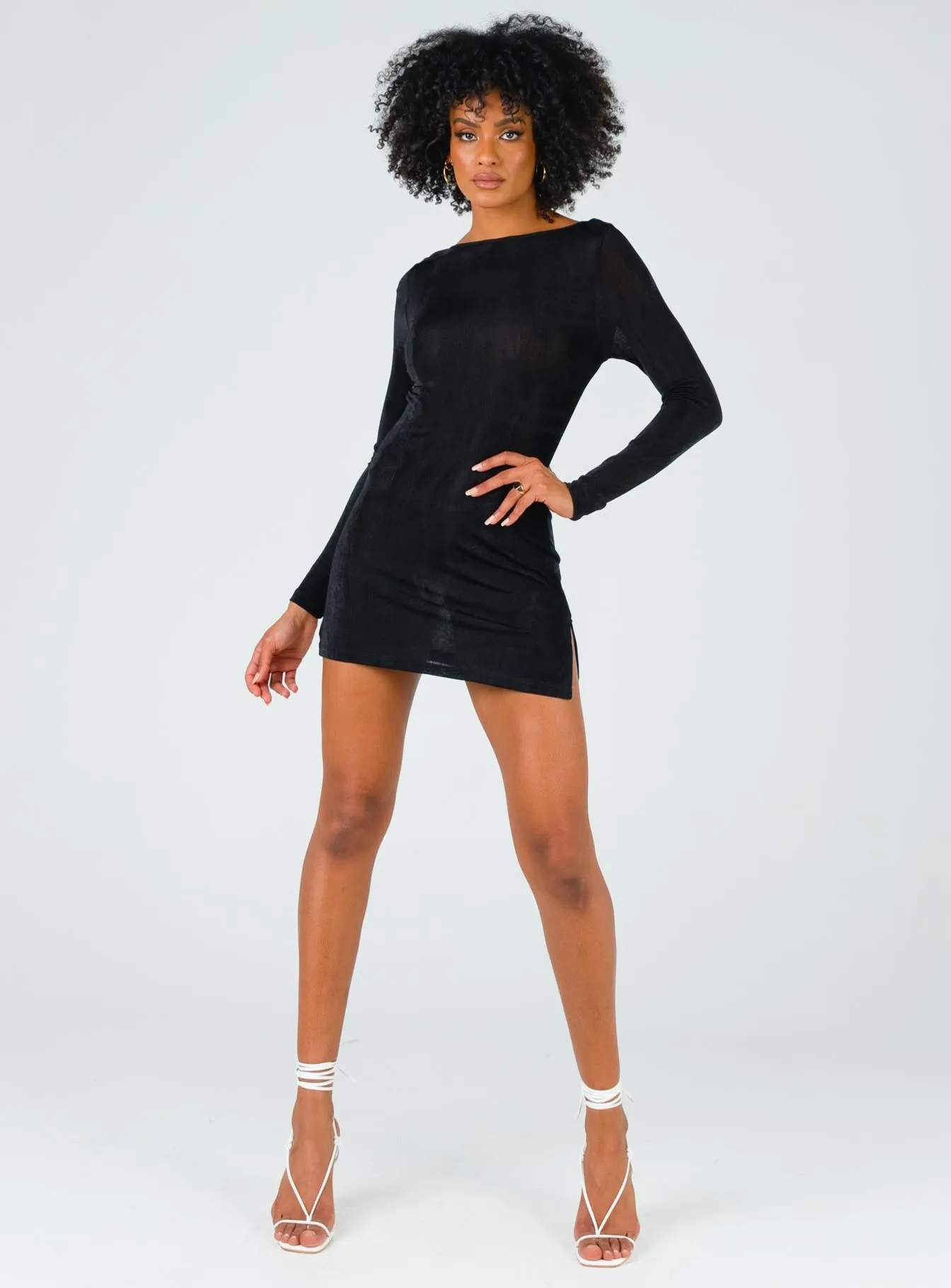 Flirty Fit Foldable Design Montana Mini Dress Black
