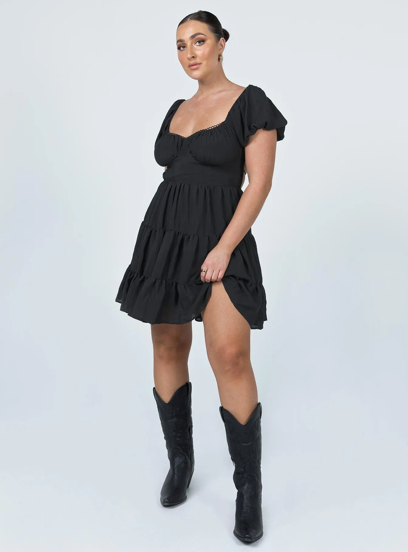 Youthful Fashion Urban Soft Danny Mini Dress Black