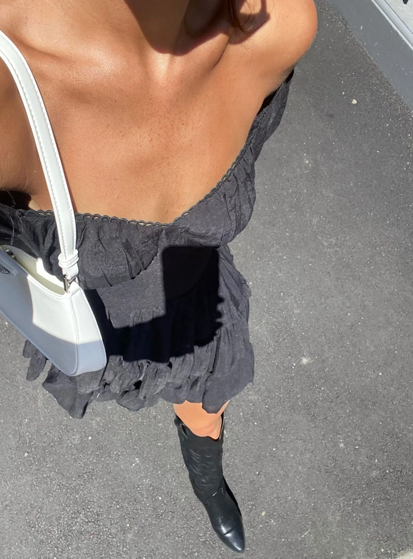 Danny Mini Dress Black Elasticized Waistband