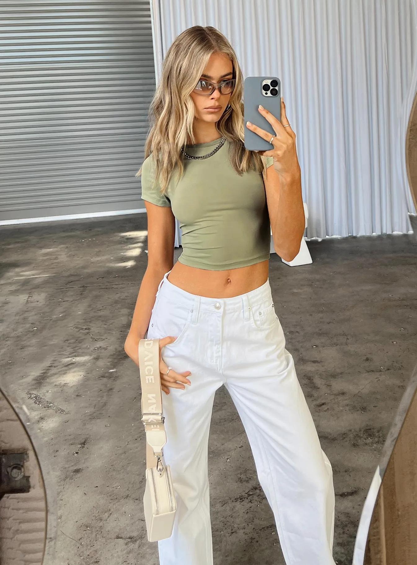 Ollie Straight Leg Jean White Breathable Denim