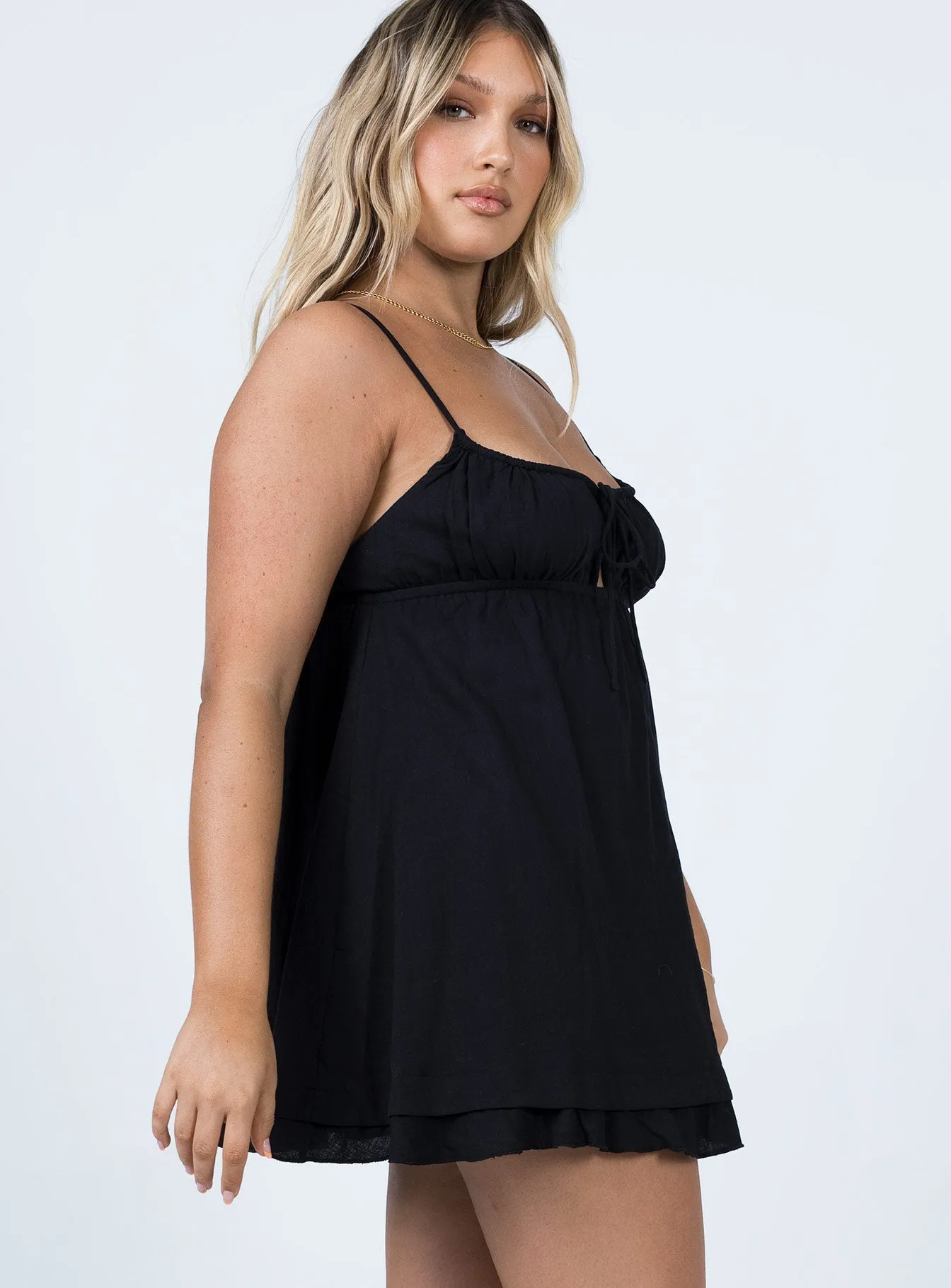 Water Resistant Feminine short dress Empress Of Love Mini Dress Black
