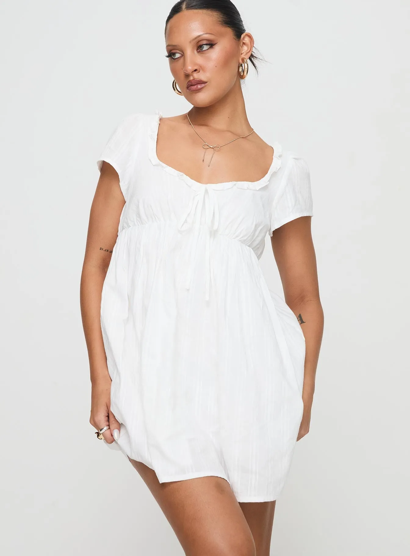 Monsterrat Mini Dress White UV Protection Romantic mini dress