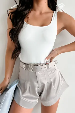 Born With Style Bow Detail Tank Bodysuit (Off White) unstable Customized