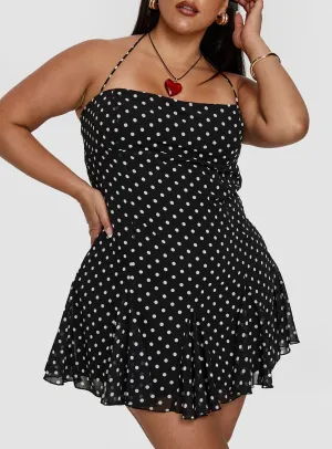 Glow Edge Delamere Mini Dress Black / White Curve