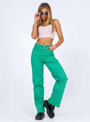 Street Cool Style Basic Arcos Denim Jeans Green