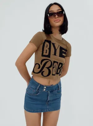 Active Essentials Bye Babe Shrunken Tee Brown