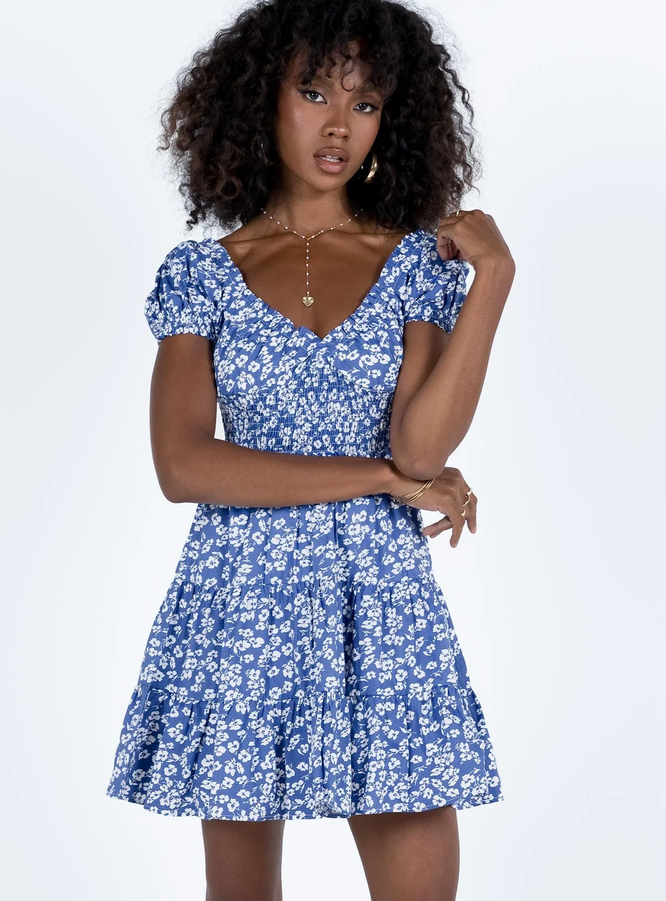 Edge Fresh Daniela Mini Dress Blue Floral