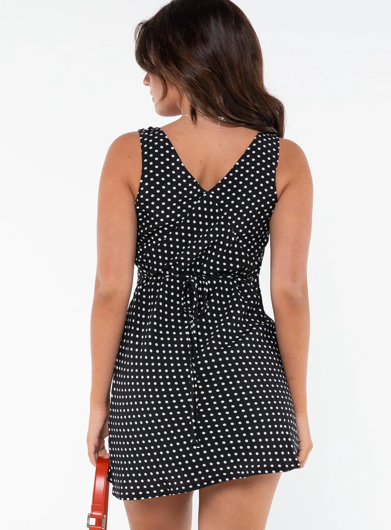 Nellie Mini Dress Black Polka Dot Petite Edge Mood