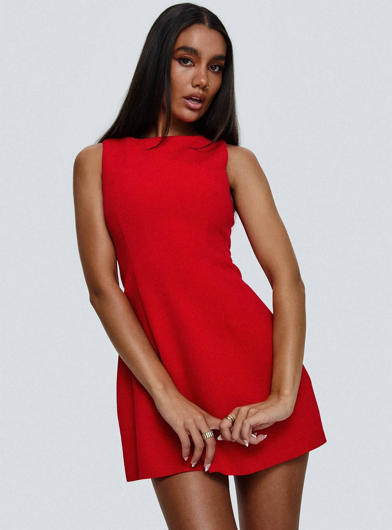 Scene Sharp Non Restrictive Anse Mini Dress Red