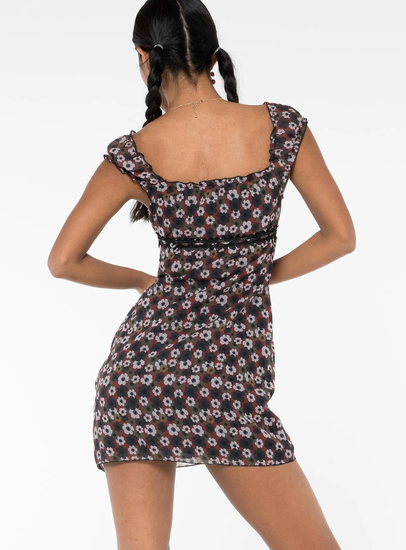Aylin Floral Mini Dress Red Multi Romantic mini dress Style Fresh