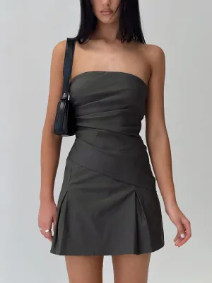 Look Sharp Belleza Strapless Mini Dress Slate Grey
